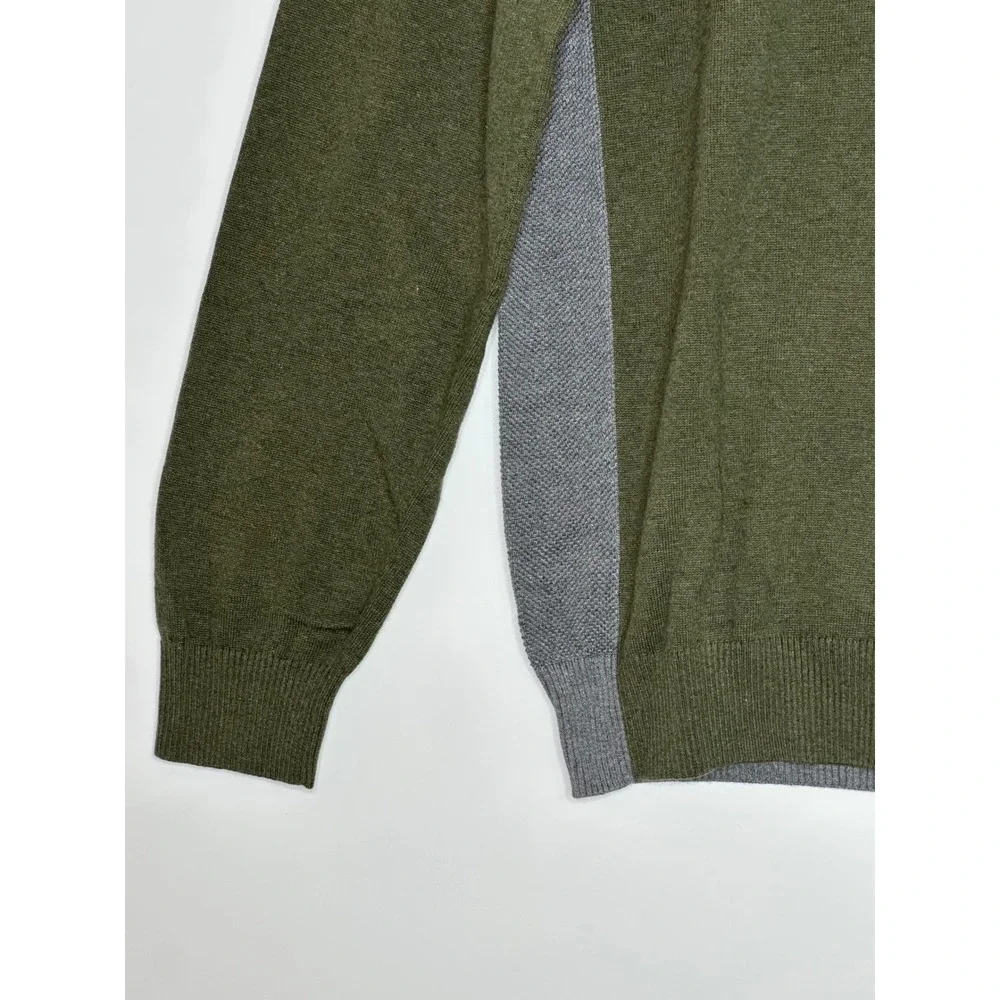 Rule‎ 18 Bobby Jones Mens XL 1/4 Zip Pima Cotton Sweater Evergreen Gray Pullover